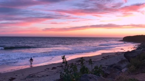 Surfer Guy At Sunset Video stock 116170856