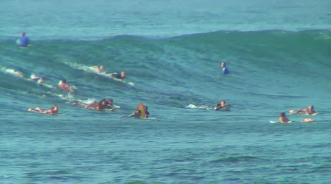 Surfer At Honolua Bay 2 Stock Footage 1077920