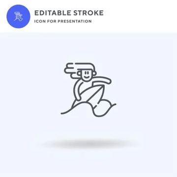 Surfer icon vector, filled flat sign, solid pictogram isolated on white, logo イラスト素材