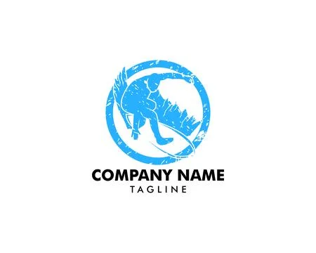 Surfer logo design vector template Ilustración de archivo