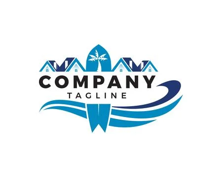Surfer logo icon design vector template Ilustración de archivo