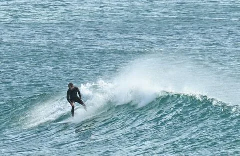 Surfer man in dynamic action off Ferrol, Spain (9), 15/06/2025 Stock Photos