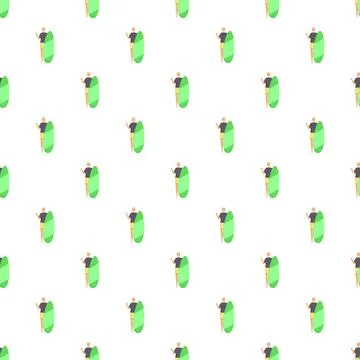 Surfer man with surfboard repeating seamless pattern Illustrazione stock
