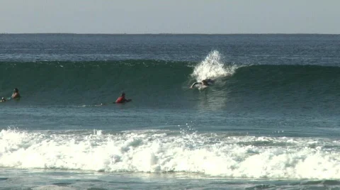 Surfer misses wave Stock Footage 590541