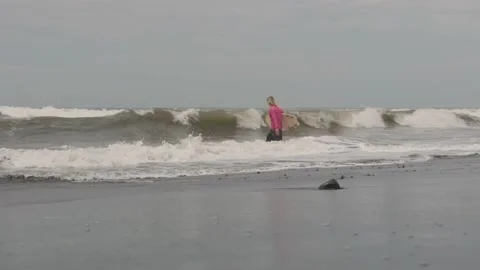 Surfer in the ocean. Stock Footage 235665362