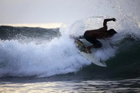 Surfer in ocean Stock Photos