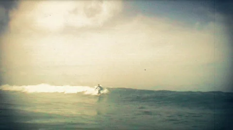 Surfer old school slow motion Stock Footage 798661