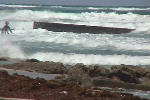 Surfer Paddling Out Stock Footage 311919