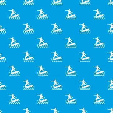 Surfer pattern seamless blue Stock Illustration