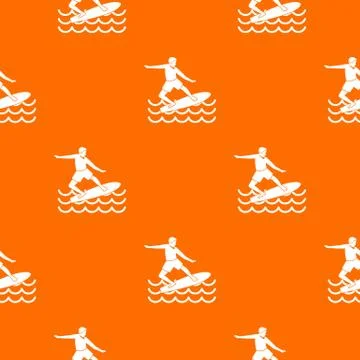 Surfer pattern seamless Stock Illustration