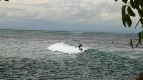 Surfer rides wave. Video stock 44400634