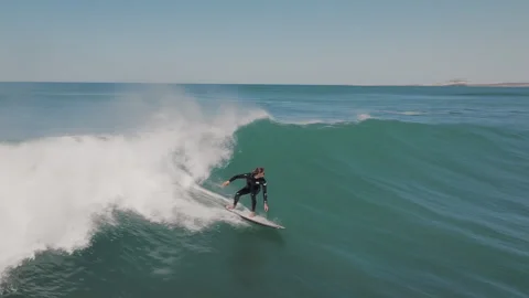 Surfer riding the big ocean wave. Stock Footage 285734308