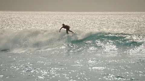 Surfer riding the perfect ocean wave. Stock Footage 285738448