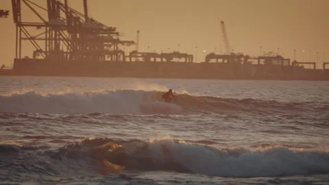 Surfer riding perfect ocean waves. Stock Footage 285724248