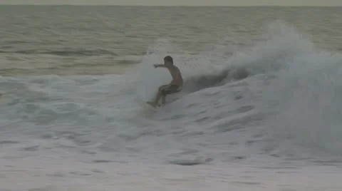 Surfer Riding A Wave 2 Video stock 19314490