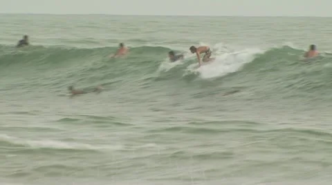 Surfer Riding A Wave 스톡 동영상 19148910