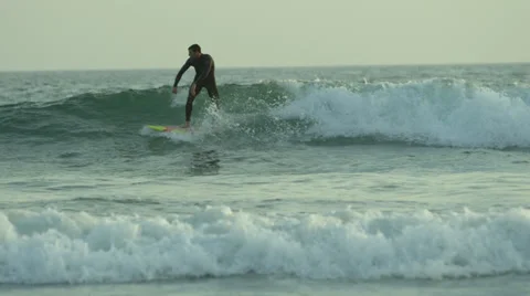 Surfer Riding Wave Stock Footage 37793360