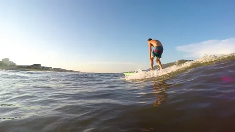 Surfer Riding Wave Stock Footage 79212361