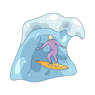 Surfer riding a wave Ilustração Stock