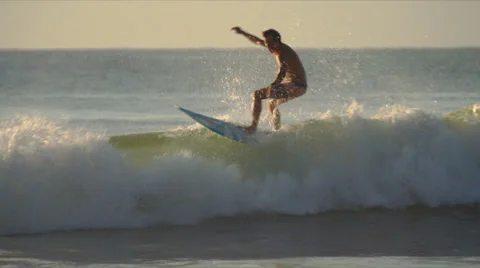 Surfer Ripping Up The Waves In 4K Stock Footage 39209639