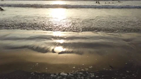 Surfer running on the beach during sunset, Bali, HD Stock Footage 158592255