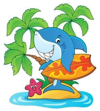 Surfer shark theme image Stock-Illustration