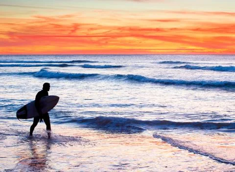 Surfer silhouette Stock Photos