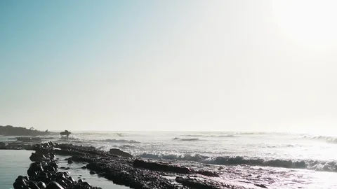 Surfer Standing on Coast Stock Footage 121857279