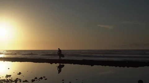 Surfer Standing on Coast Видео 121857311