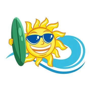 Surfer Sun Icon Stock Illustration