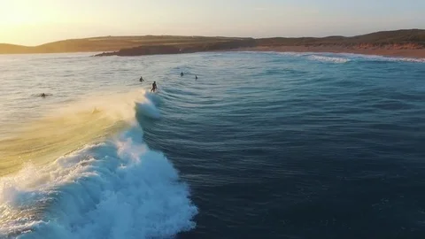Surfer at sunset (Colour Graded) Stock Footage 81185584