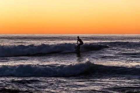 Surfer in the Sunset Stock-Fotos