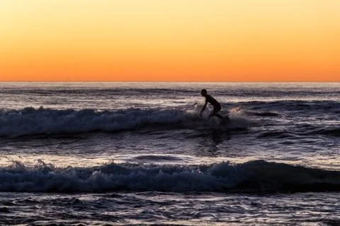 Surfer in the Sunset Foto stock