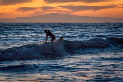 Surfer in the Sunset Stock-Fotos