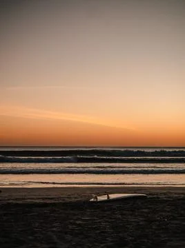 Surfer at the sunset Stock Photos