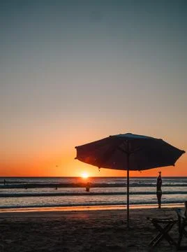 Surfer at the sunset Stock Photos