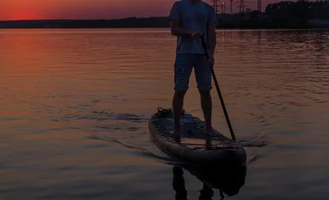 Surfer on a sup board Foto stock