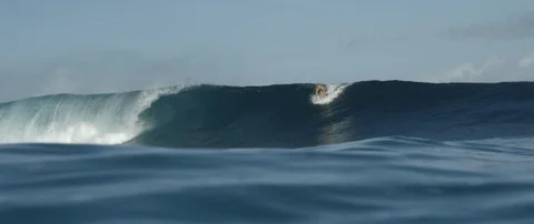 Surfer surfing over the big wave in sea Video stock 108641783