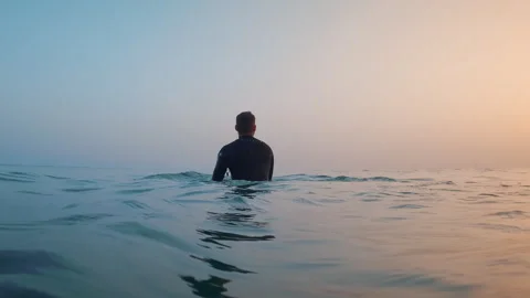 Surfer swimming on the surfboard. Stock Footage 285724542