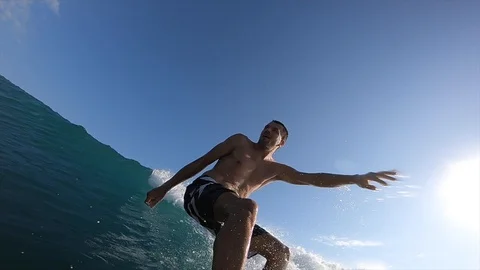 A surfer on top of the wave. Stock Footage 108601603