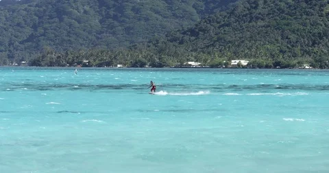 Surfer On Turquoise Waters Stock Footage 79736316