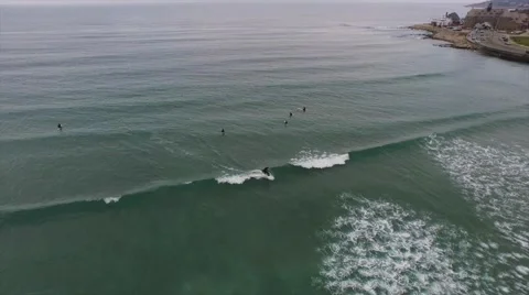 Surfer viewed from the air Stock Footage 50795503