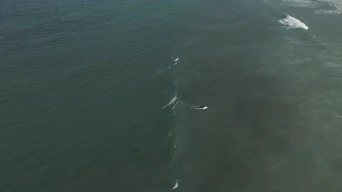 Surfer waiting for a good wave moment for a surf Stock Footage 199671550
