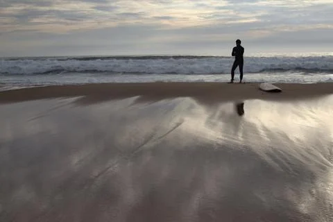 The surfer: waiting for a wave Stock Photos