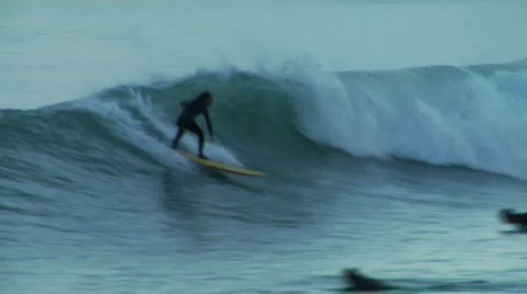Surfer Waits To Be Caught By Wave Stock-Footage 346555