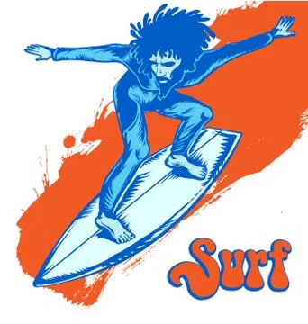 Surfer on wave Stock Illustration