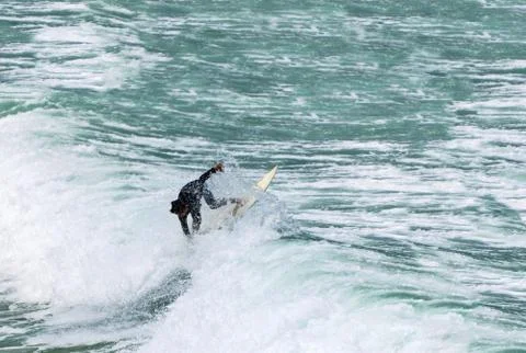 Surfer in the wave Stock Photos