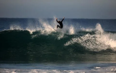 Surfer in wave Stock Photos