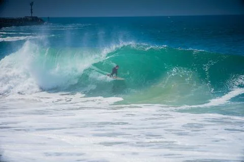 Surfer at the Wedge Foto stock