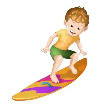 Surfer on white background Stock Illustration